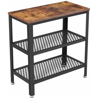 Table d'appoint ou table d'entrée en bois avec métal - buffet avec 2 étagères en product