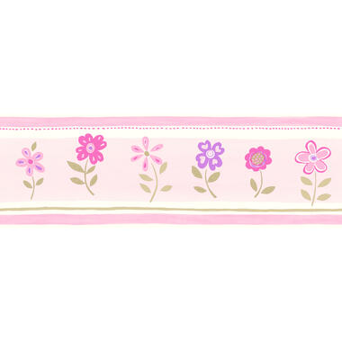 ESTAhome zelfklevende behangrand - bloemen - licht roze - 17,06 cm x 5 m product