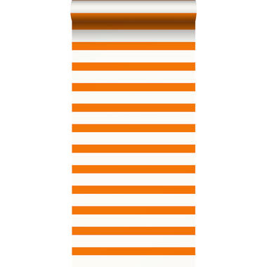 ESTAhome papier peint - à rayures - orange et blanc - 53 cm x 10,05 m product