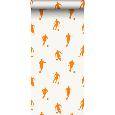 ESTAhome behangpapier - voetbalspelers - oranje en wit - 53 cm x 10,05 m product