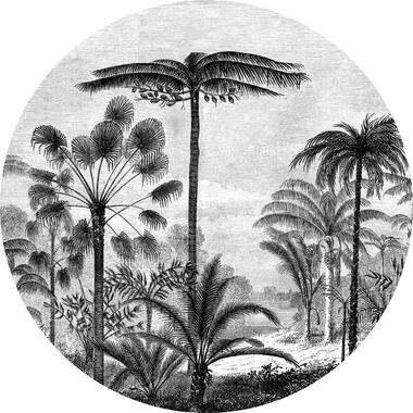 ESTAhome zelfklevende behangcirkel - tropisch landschap met palmbomen product