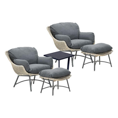 Garden Impressions Selene loungestoelen met bijzettafel - donker grijs product
