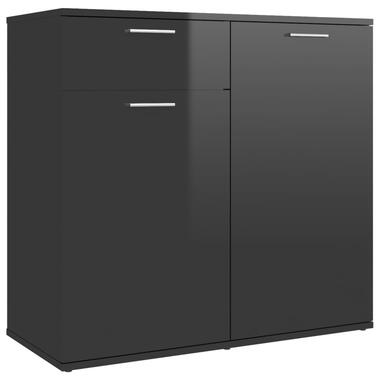 vidaXL Buffet noir brillant 80x36x75 cm bois d'ingénierie product