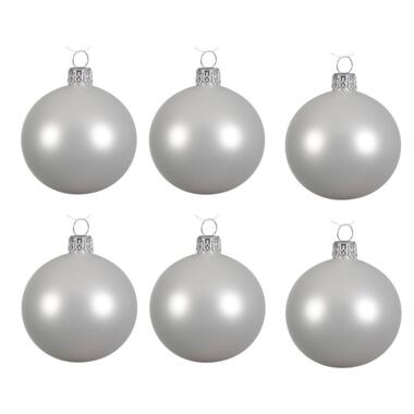 Decoris Kerstballen - 6 stuks - winter wit - glas - mat - 6 cm product