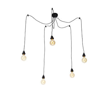 Qazqa hanglampen cava luxe zwart e27 product