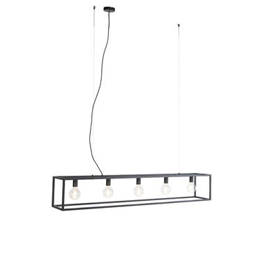 QAZQA lampe suspension rectangulaire moderne noire 5 lumières - cage product