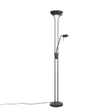 QAZQA lampadaire noir avec lampe de lecture avec led et variateur - diva 2 product