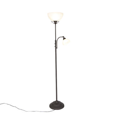 QAZQA lampadaire marron classique avec lampe de lecture - dallas product