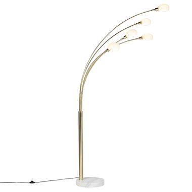QAZQA Art deco vloerlamp goud 5-lichts - Sixties Marmo product