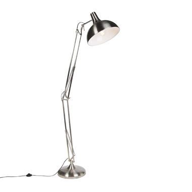 Qazqa vloerlampen hobby fl zilverkleurig e27 product