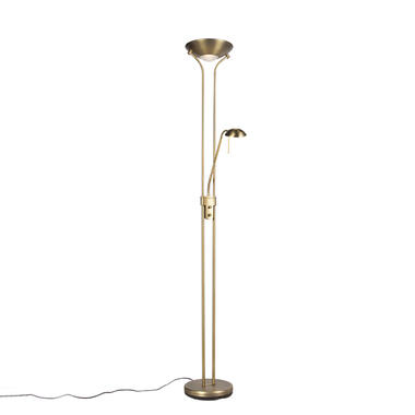 QAZQA Vloerlamp brons met leeslamp incl. LED en dimmer - Diva 2 product