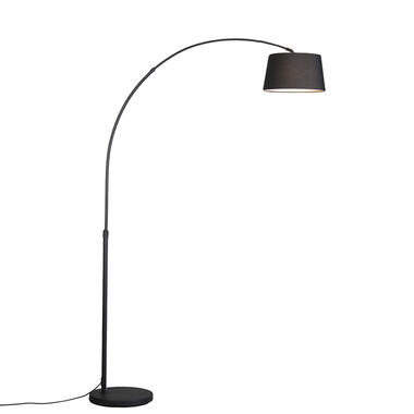 QAZQA lampe à arc moderne noire avec abat-jour en tissu noir - arc basic product