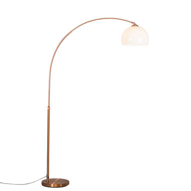 QAZQA lampe à arc moderne en cuivre avec abat-jour blanc - arc basic product