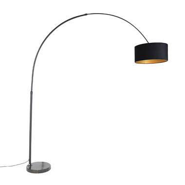 QAZQA lampe à arc noir velours noir avec or 50 cm - xxl product