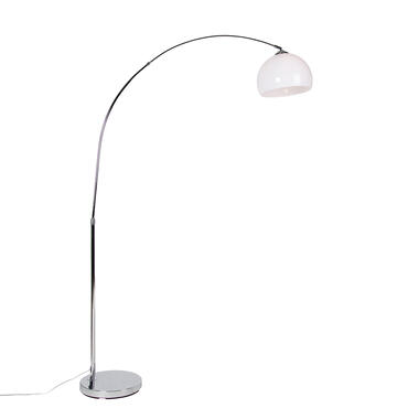 QAZQA lampe à arc moderne chrome avec abat-jour blanc - arc basic product