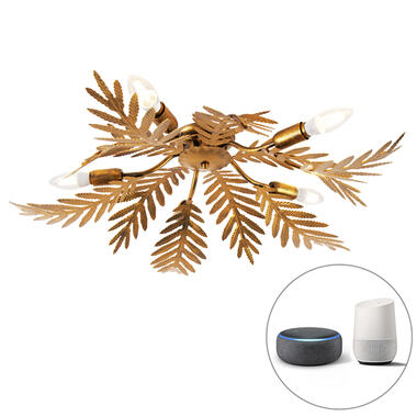 QAZQA plafondlamp Botanica goud/messing E14 product