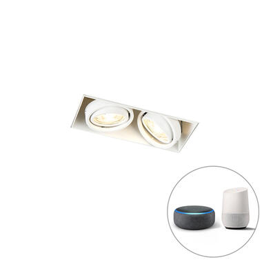 QAZQA spot encastrable intelligent blanc sans bordure incl.2 wifi gu10 - oneon 2 product