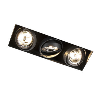 QAZQA spot encastrable noir rotatif et inclinable trimless 3 lumières - oneon 3 product