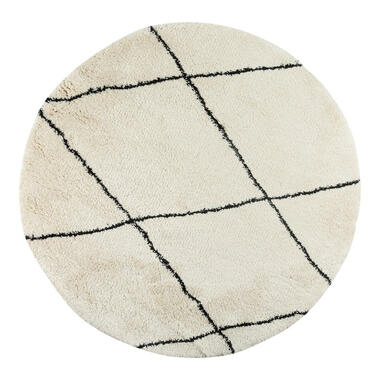 Interieur05 Interior05 tapis berbère rond Nea blanc/noir - 160 x 160 cm product