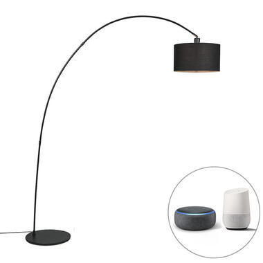 QAZQA lampe à arc moderne et intelligente noire avec a60 wifi - vinossa product