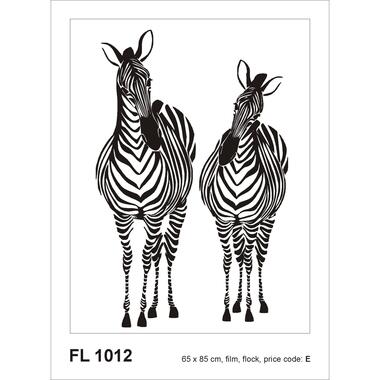 Sanders & Sanders muursticker - zebra's - zwart wit - 65 x 85 cm product