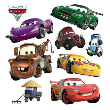 Disney muursticker - Cars - groen, geel en rood - 30 x 30 cm - 600220 product