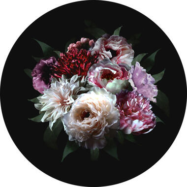 ESTAhome zelfklevende behangcirkel - bloemstilleven - multicolor op zwart product