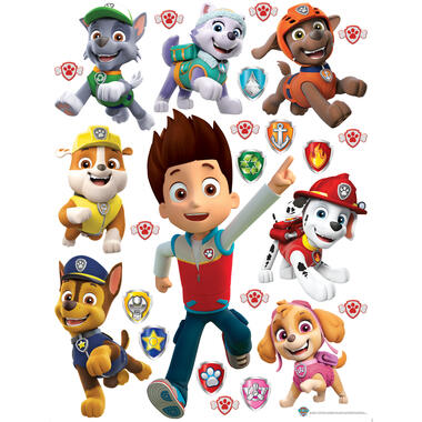 Sanders & Sanders muursticker - PAW patrol - rood, geel en groen - 65 x 85 cm product