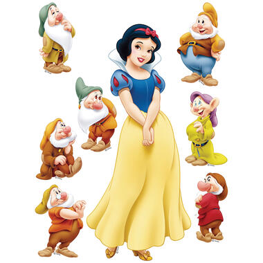 Disney muursticker - Sneeuwwitje - geel, blauw en beige - 65 x 85 cm product