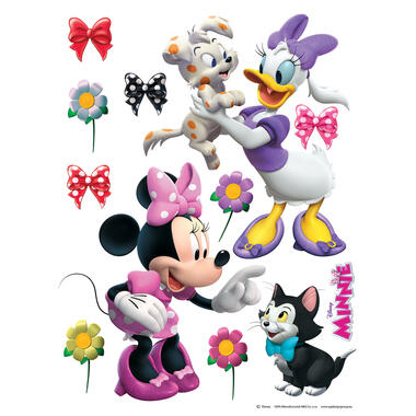 Disney muursticker - Minnie Mouse & Katrien Duck - roze, rood en paars product