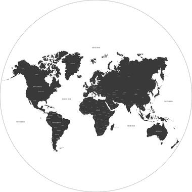 ESTAhome zelfklevende behangcirkel - wereldkaart - zwart wit - Ø 70 cm product