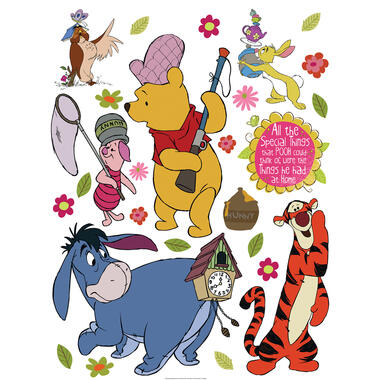 Disney sticker mural - Winnie l'ourson - jaune, bleu, orange et rose product
