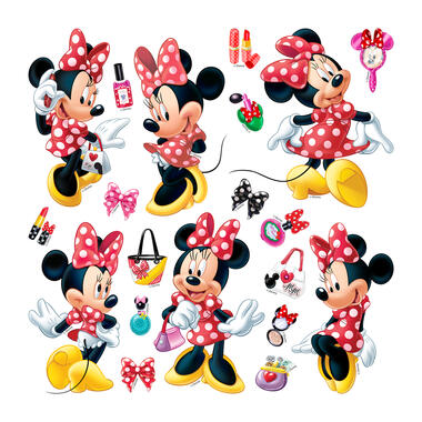Disney muursticker - Minnie Mouse - rood en geel - 30 x 30 cm - 600238 product
