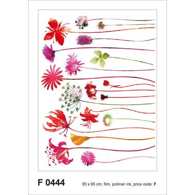 Sanders & Sanders muursticker - bloemen - rood, groen en paars - 65 x 85 cm product