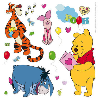 Disney sticker mural - Winnie l'ourson - bleu, orange et jaune - 30 x 30 cm product