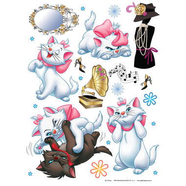 Disney muursticker - De Aristokatten - lichtblauw, wit en roze - 65 x 85 cm product