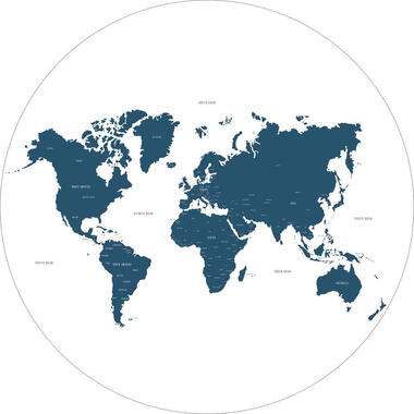 ESTAhome zelfklevende behangcirkel - wereldkaart - blauw - Ø 70 cm product