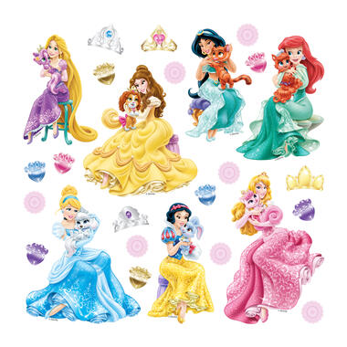 Disney sticker mural - Princesses - vert, rose et jaune - 30 x 30 cm product