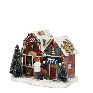 LuVille Kerstdorp Miniatuur Rendieren Dokter L18 x B11,5 x H13,5 cm product