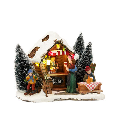 LuVille Village de Noël Miniature Café de ski - L15 x l14 x H11 cm product