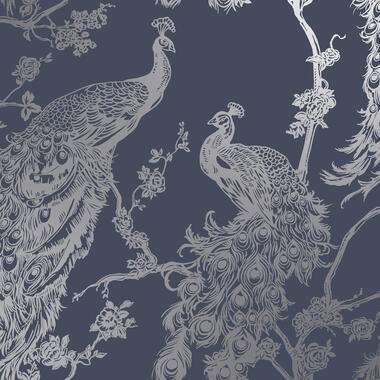 Dutch Wallcoverings - Indulgence Peacock navy - 0,53x10,05m product