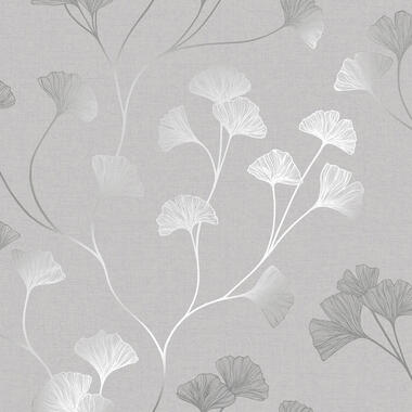 Dutch Wallcoverings - Indulgence Gingko grey/silver - 0,53x10,05m product