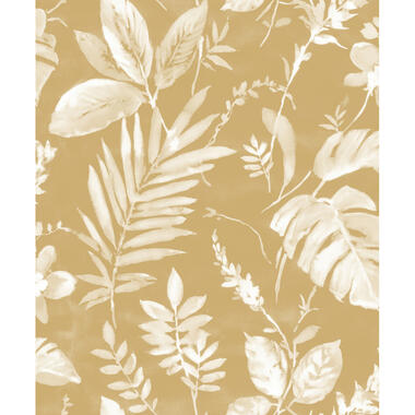 Dutch Wallcoverings - Eden bladeren oker - 0,53x10,05m product