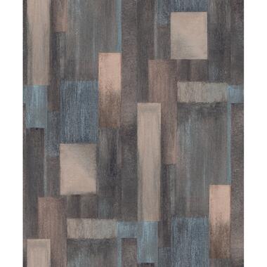 Dutch Wallcoverings - Arty Wood bruin/blauw - 0,53x10,05m product