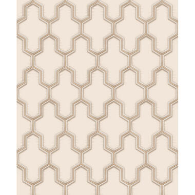 Dutch Wallcoverings - Wall Fabric geometric cream - 0,53x10,05m product