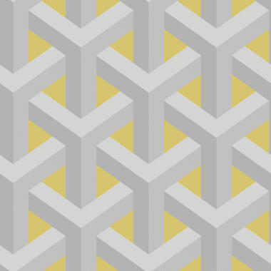 Dutch Wallcoverings - Indulgence Trident geo grey/yellow -0,53x10,05m product