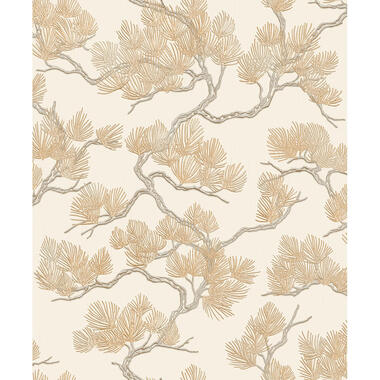 Dutch Wallcoverings - Wall Fabric pine tree cream - 0,53x10,05m product