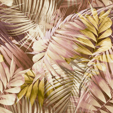 Dutch Wallcoverings - Nomad Antigua palm roze/groen/bruin-0,53x10,05m product