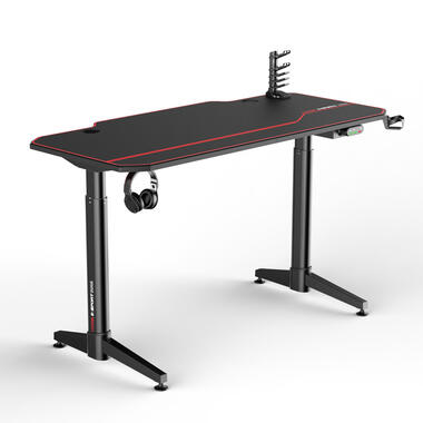 Gaming bureau zwart/rood - Elektrisch verstelbaar - 140x66 cm product