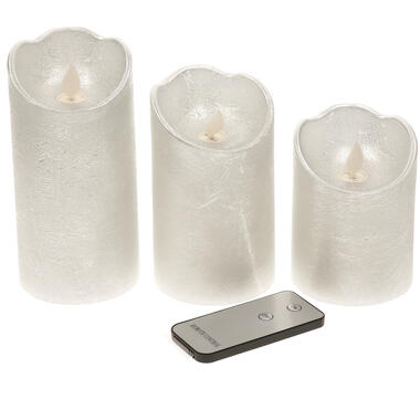 Lumineo Stompkaarsen - LED kaarsen - 3 stuks - zilverkleurig product